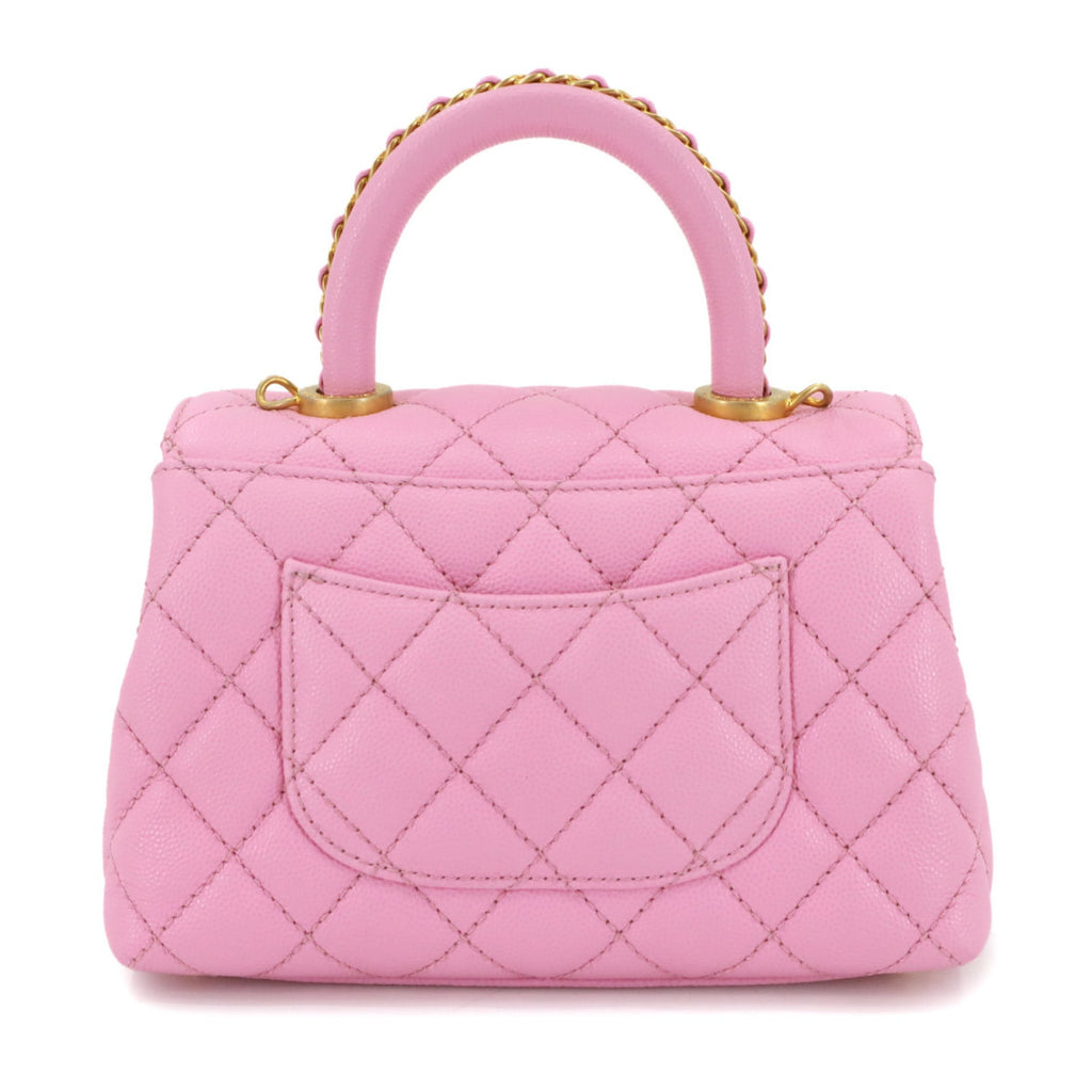 Chanel Pink Grained Calfskin Handbag Shoulder Bag (Pre-Owned)