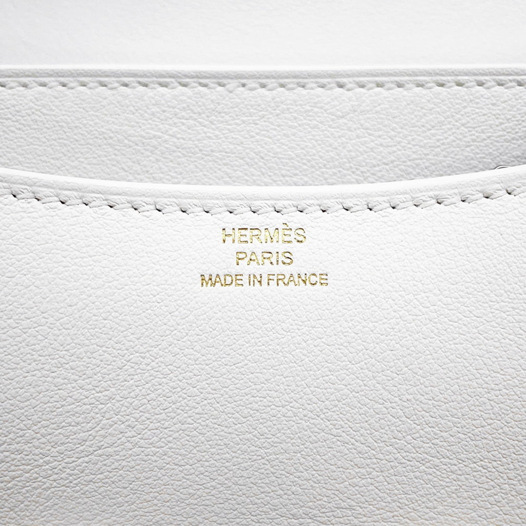 Hermes White Evercalf Leather Shoulder Bag (Pre-Owned)