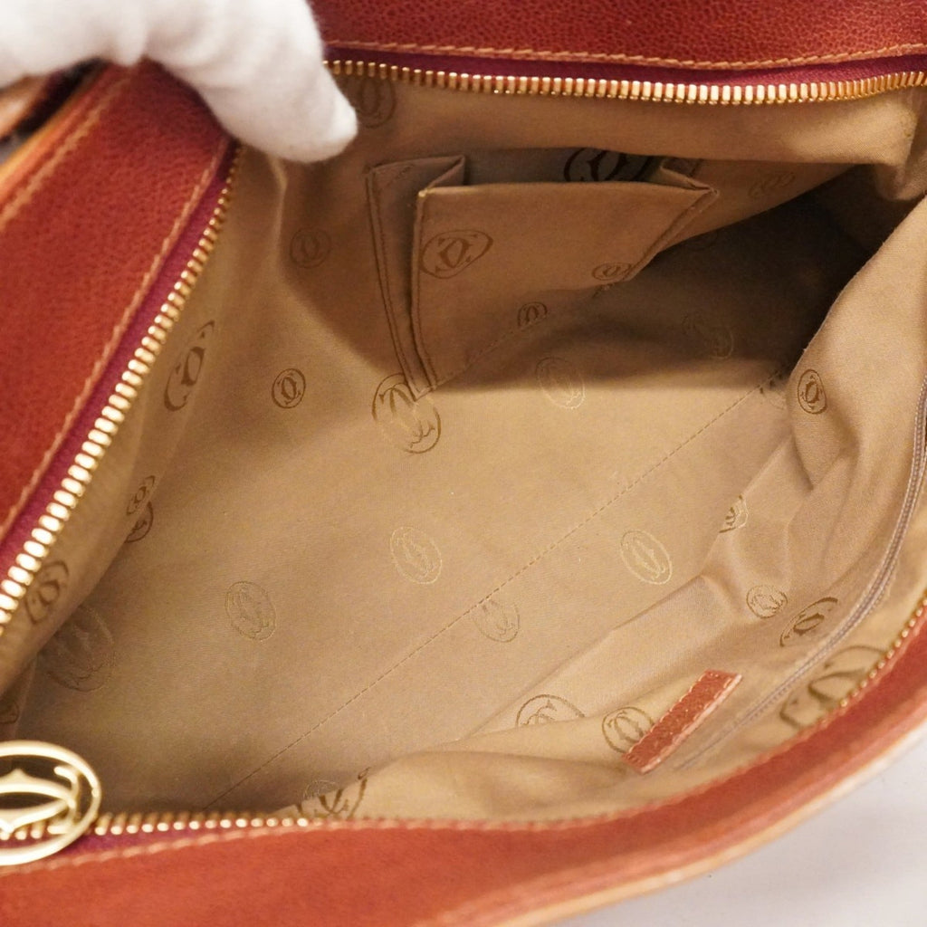 Cartier Brown Leather Handbag (Pre-Owned)