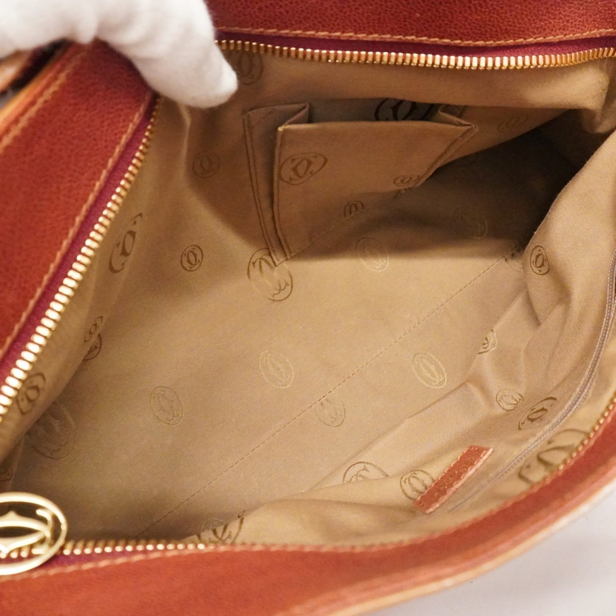 Cartier Brown Leather Handbag (Pre-Owned)