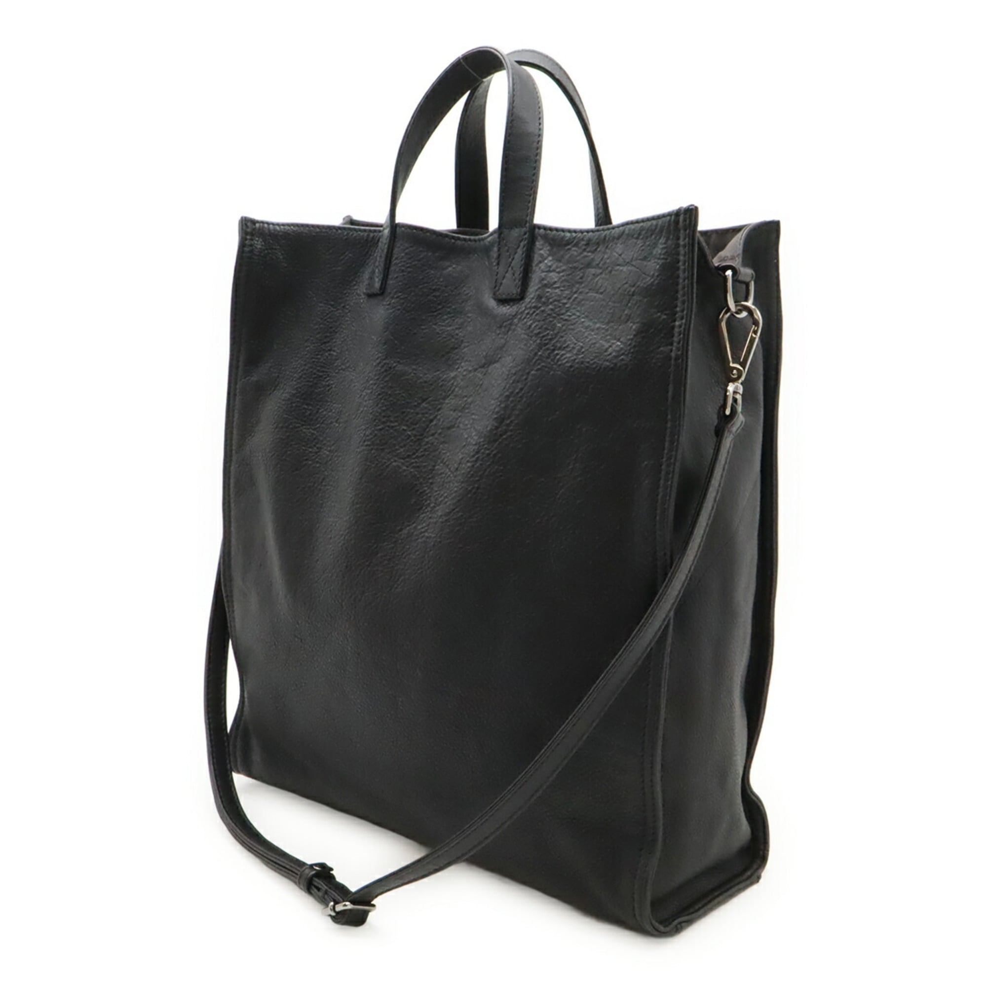 Fendi Black Leather Pouch Shoulder Bag Tote Bag (Pre-Owned)