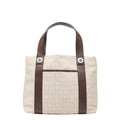 Bvlgari Beige Brown Canvas Leather Tote Bag (Pre-Owned)