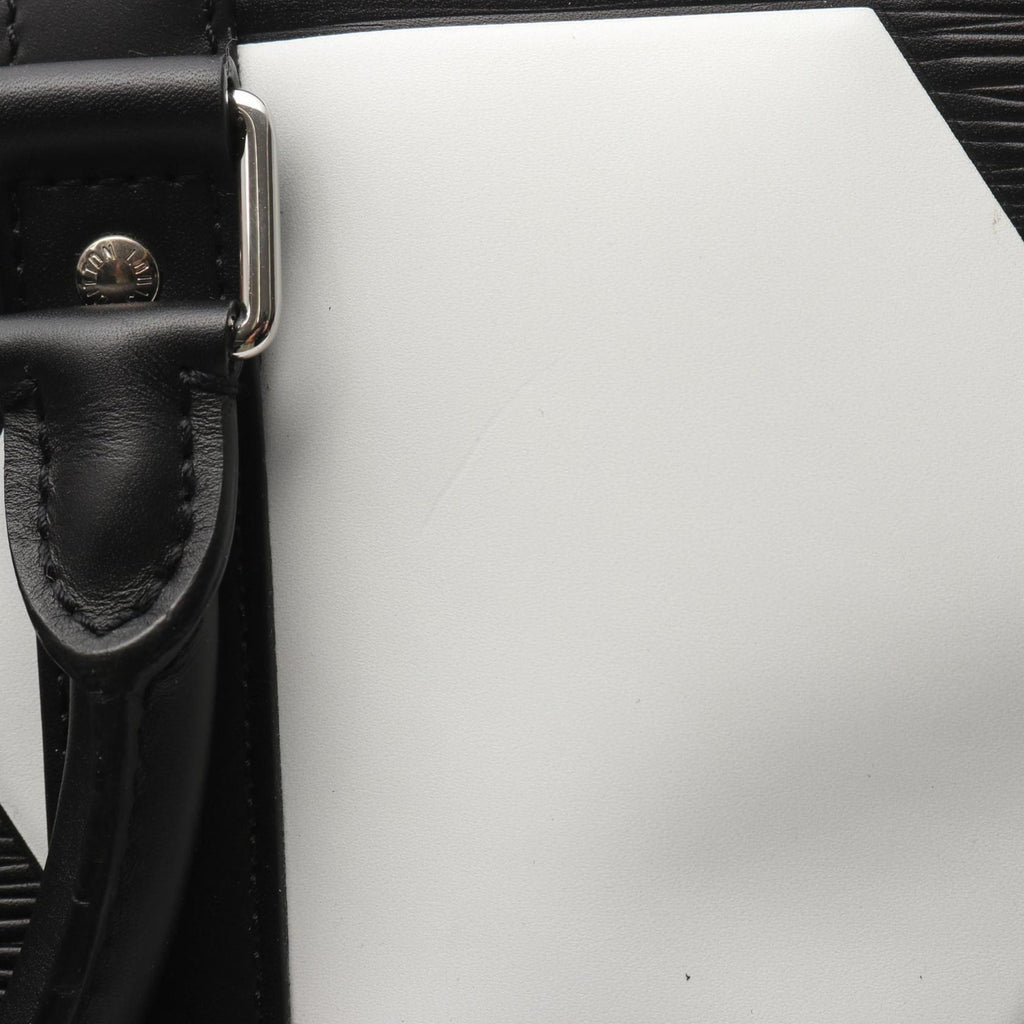 Louis Vuitton Black Noir White Leather Boston Bag (Pre-Owned)