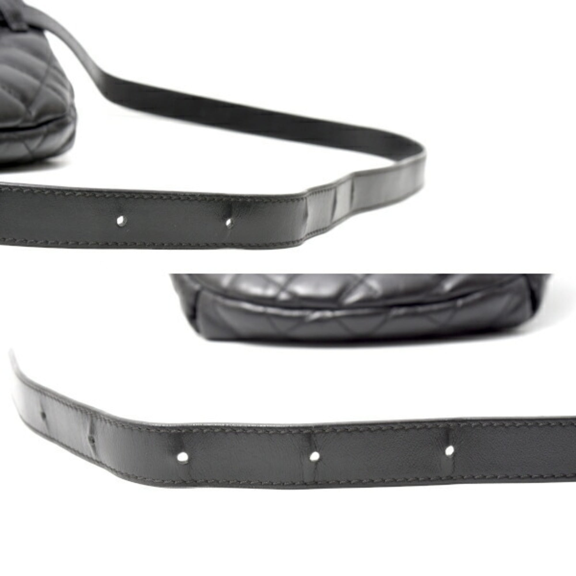 Chanel Matelasse Black Leather Fanny Pack (Pre-Owned)