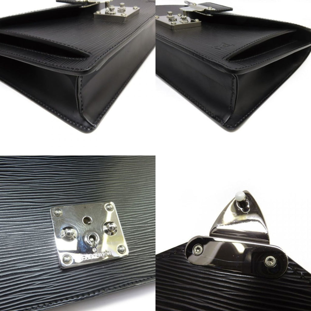 Louis Vuitton Noir Leather Clutch Bag Pochette (Pre-Owned)