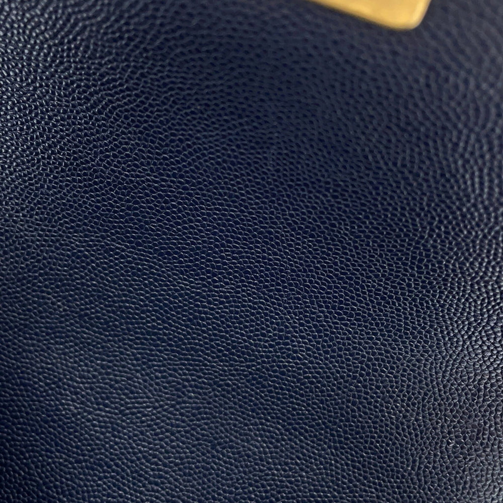 Chanel Matelasse Navy Grained Calfskin Shoulder Bag (Pre-Owned)