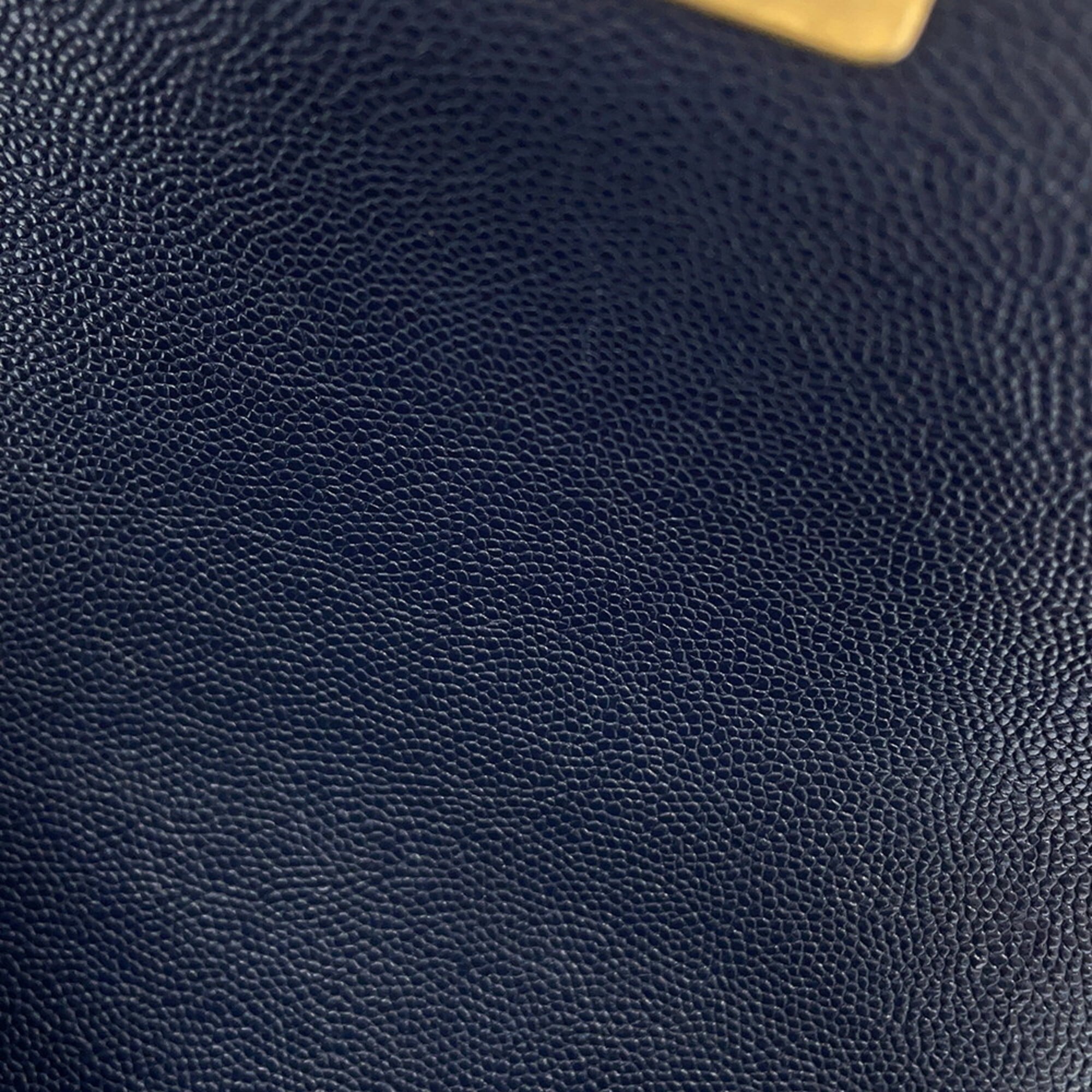 Chanel Matelasse Navy Grained Calfskin Shoulder Bag (Pre-Owned)
