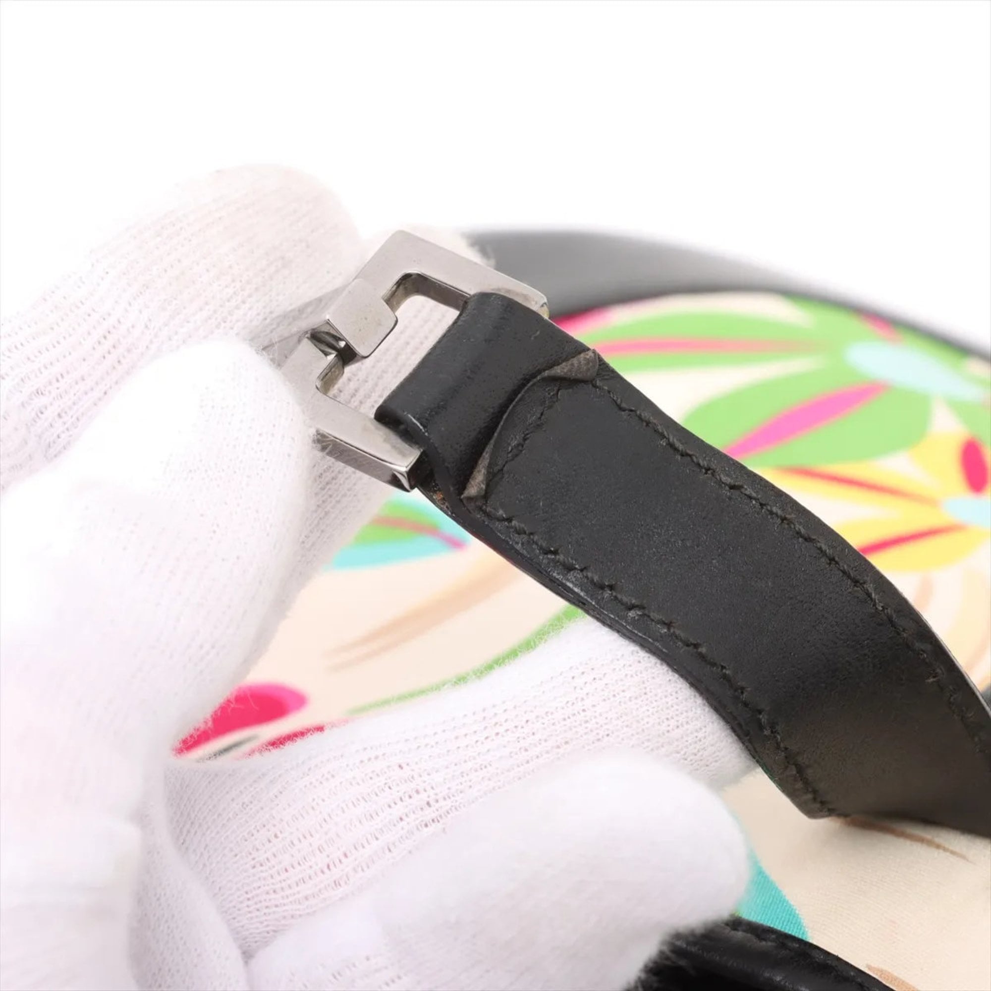 Gucci Multi-Color Leather Canvas Shoulder Bag (Pre-Owned)