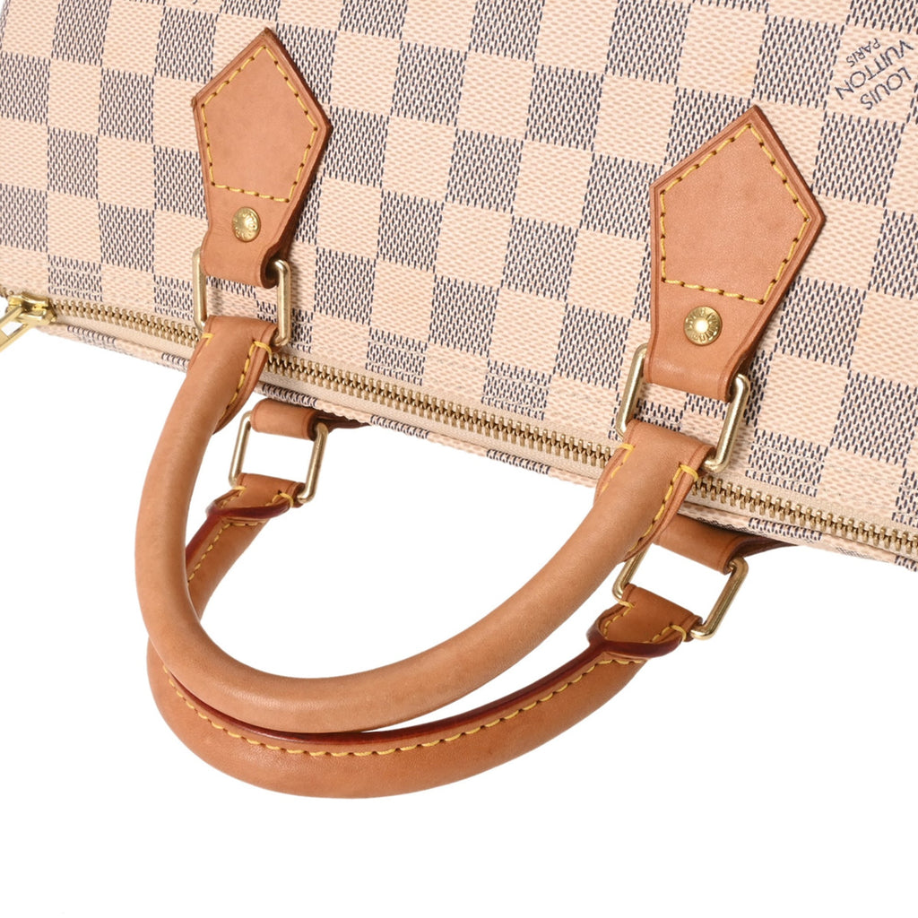 Louis Vuitton White Damier Azur Canvas Handbag (Pre-Owned)