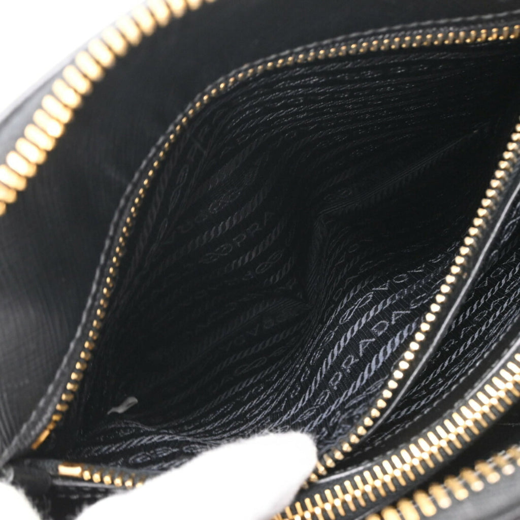 Prada Black Saffiano Triangle Handbag (Pre-Owned)