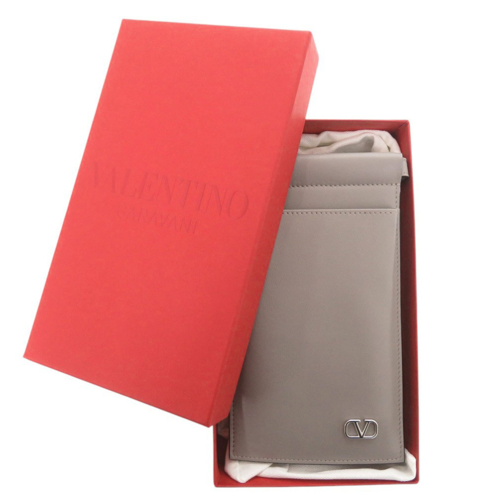 Valentino Garavani Gray Leather Phone Wallet (Pre-Owned)
