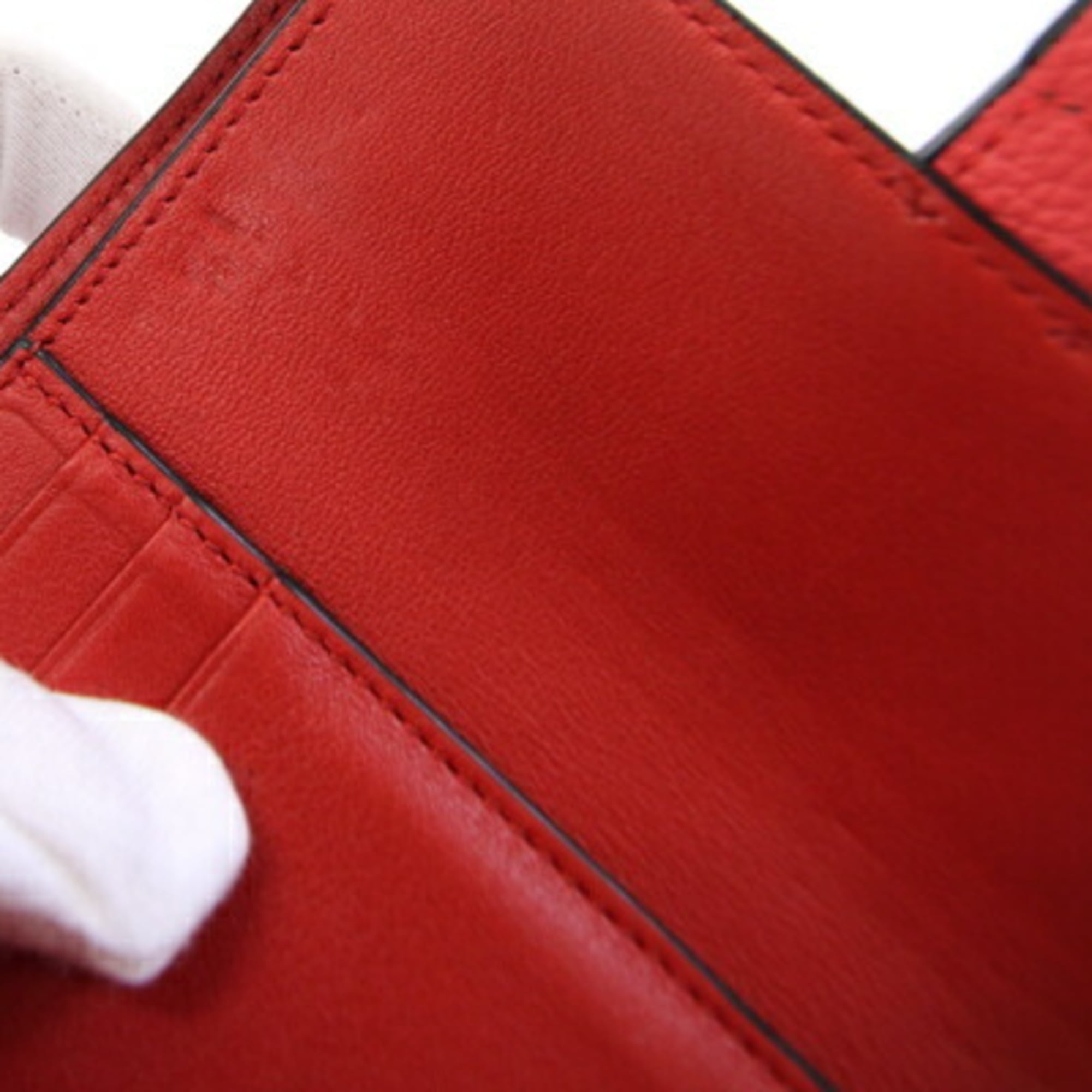 Loewe Bordeaux Pink Red Color Leather Wallet (Tri-Fold) (Pre-Owned)