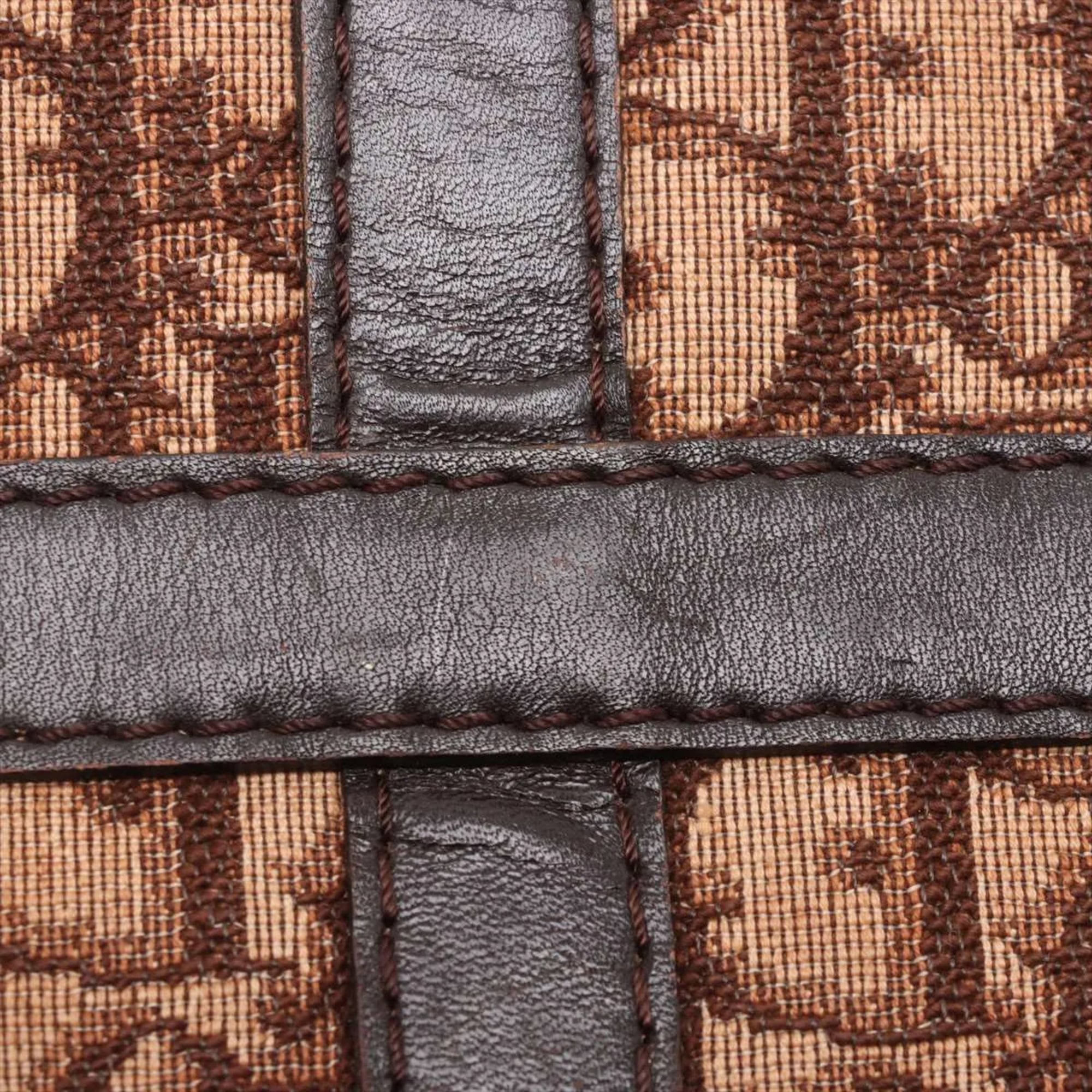 Christian Dior Brown Leather Canvas Handbag (Pre-Owned)