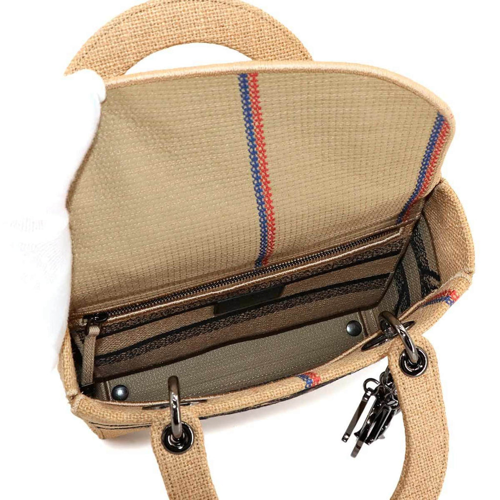 Christian Dior Beige Canvas Handbag Shoulder Bag (Pre-Owned)
