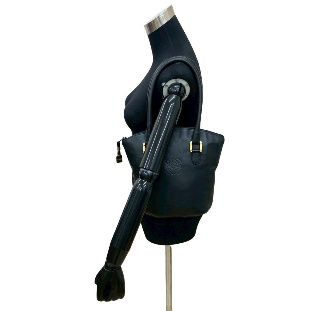 Loewe Black Leather Handbag Shoulder Bag Tote Bag (Pre-Owned)