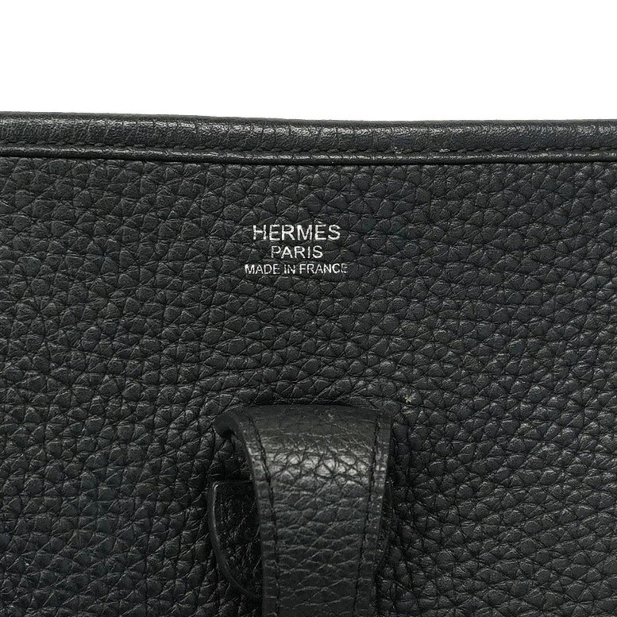 Hermes Black Taurillon Clemence Leather Shoulder Bag (Pre-Owned)