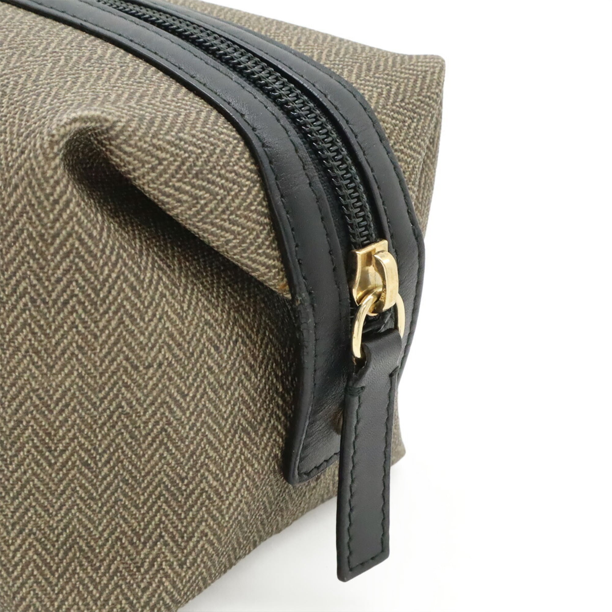 Bvlgari Black Grayish Pvc Leather Pouch (Pre-Owned)