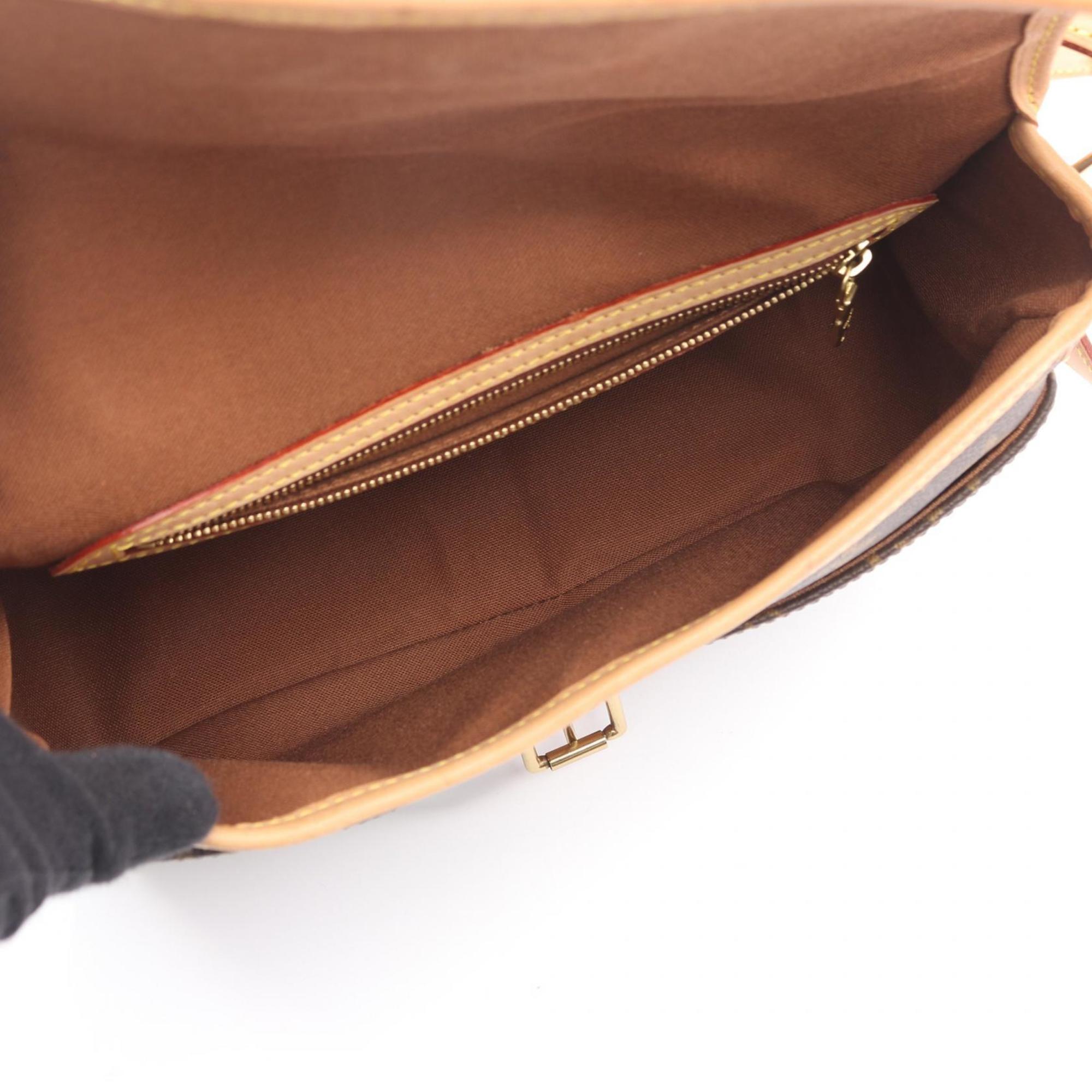 Louis Vuitton Brown Monogram Coated Canvas Leather Shoulder Bag (Pre-Owned)