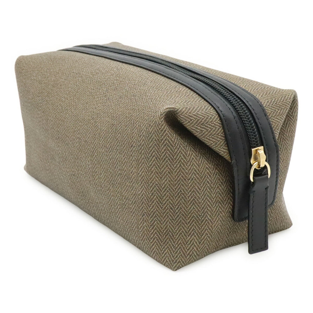 Bvlgari Black Grayish Pvc Leather Pouch (Pre-Owned)