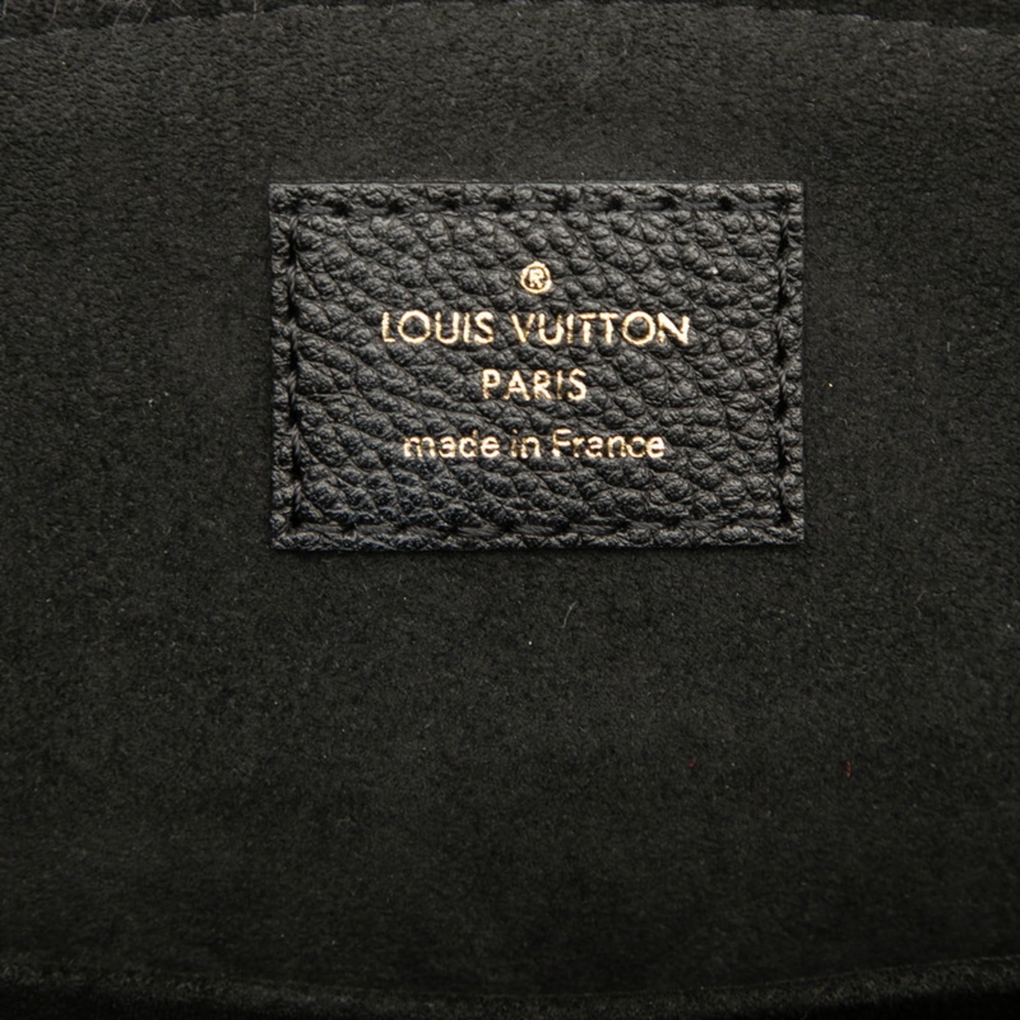 Louis Vuitton Beige Black Leather Handbag (Pre-Owned)
