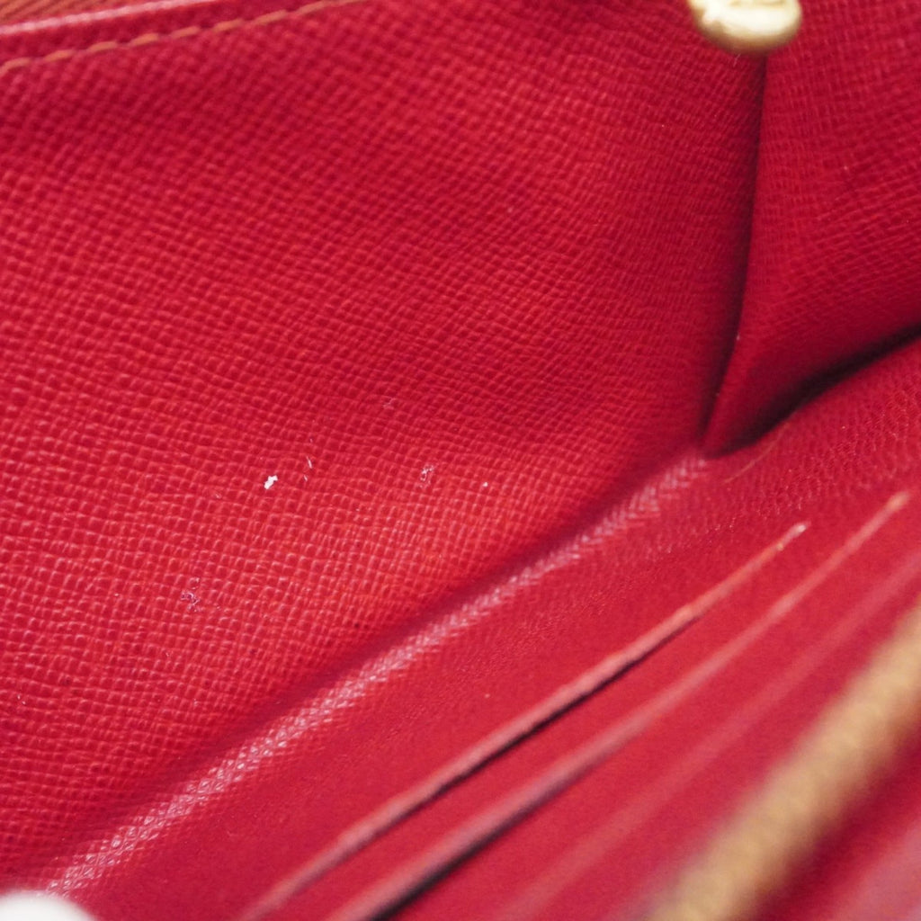 Louis Vuitton Brown Red Color Long Wallet (Bi-Fold) (Pre-Owned)