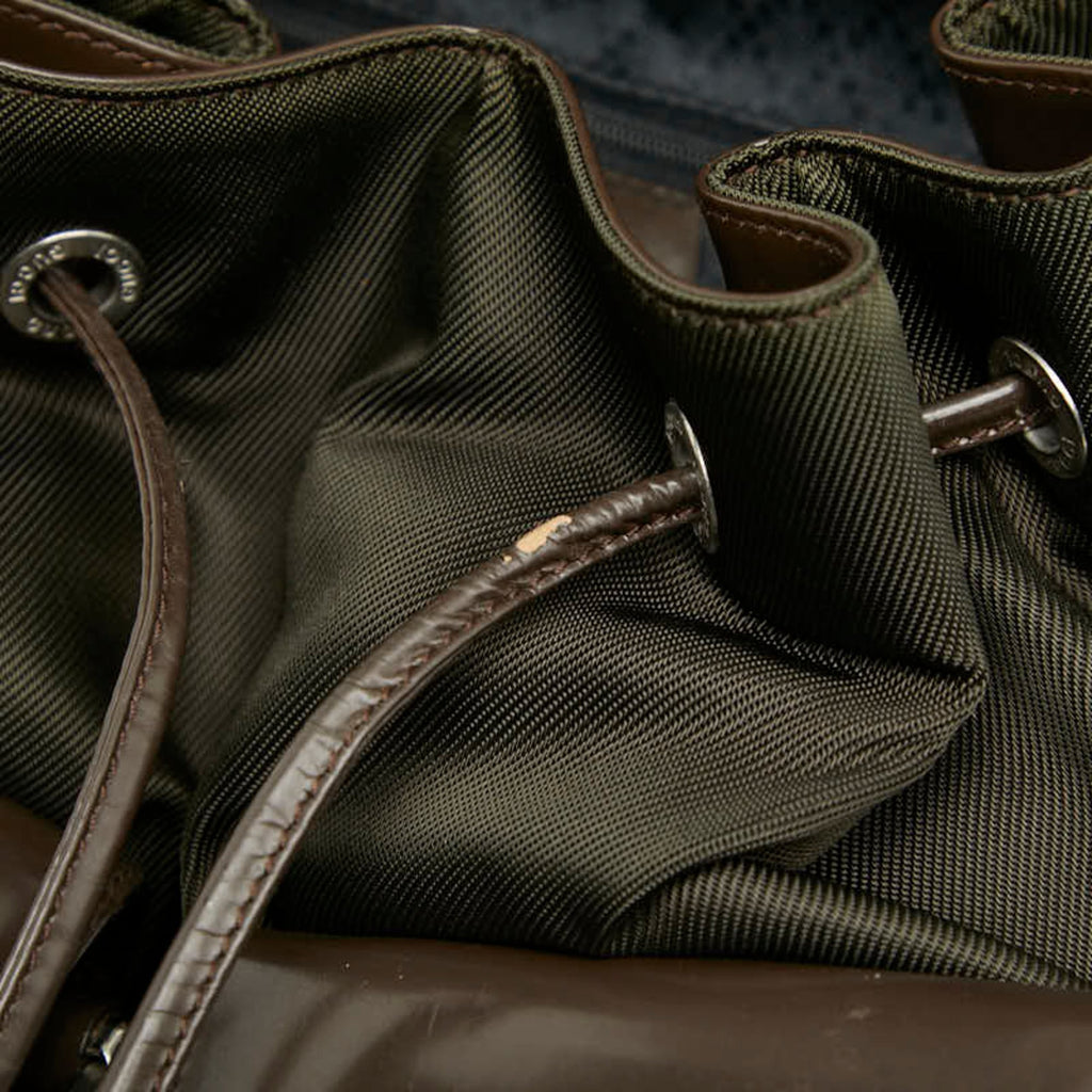 Gucci Brown Nylon Patent Leather Backpack (Pre-Owned)