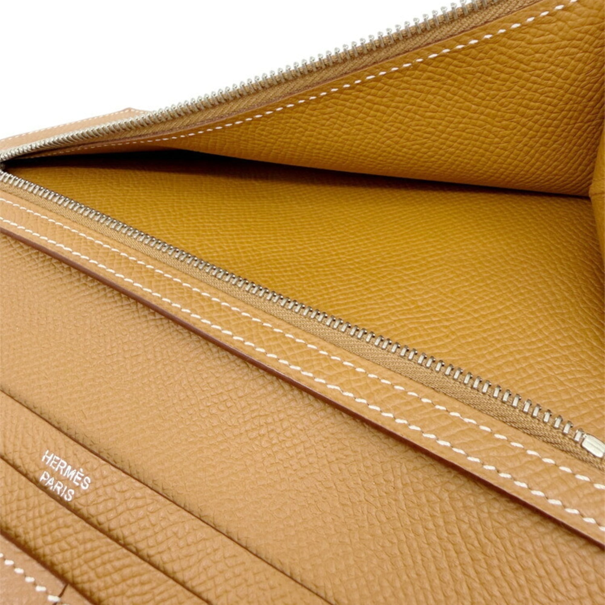 Hermes Gold Epsom Leather Long Wallet (Bi-Fold) (Pre-Owned)