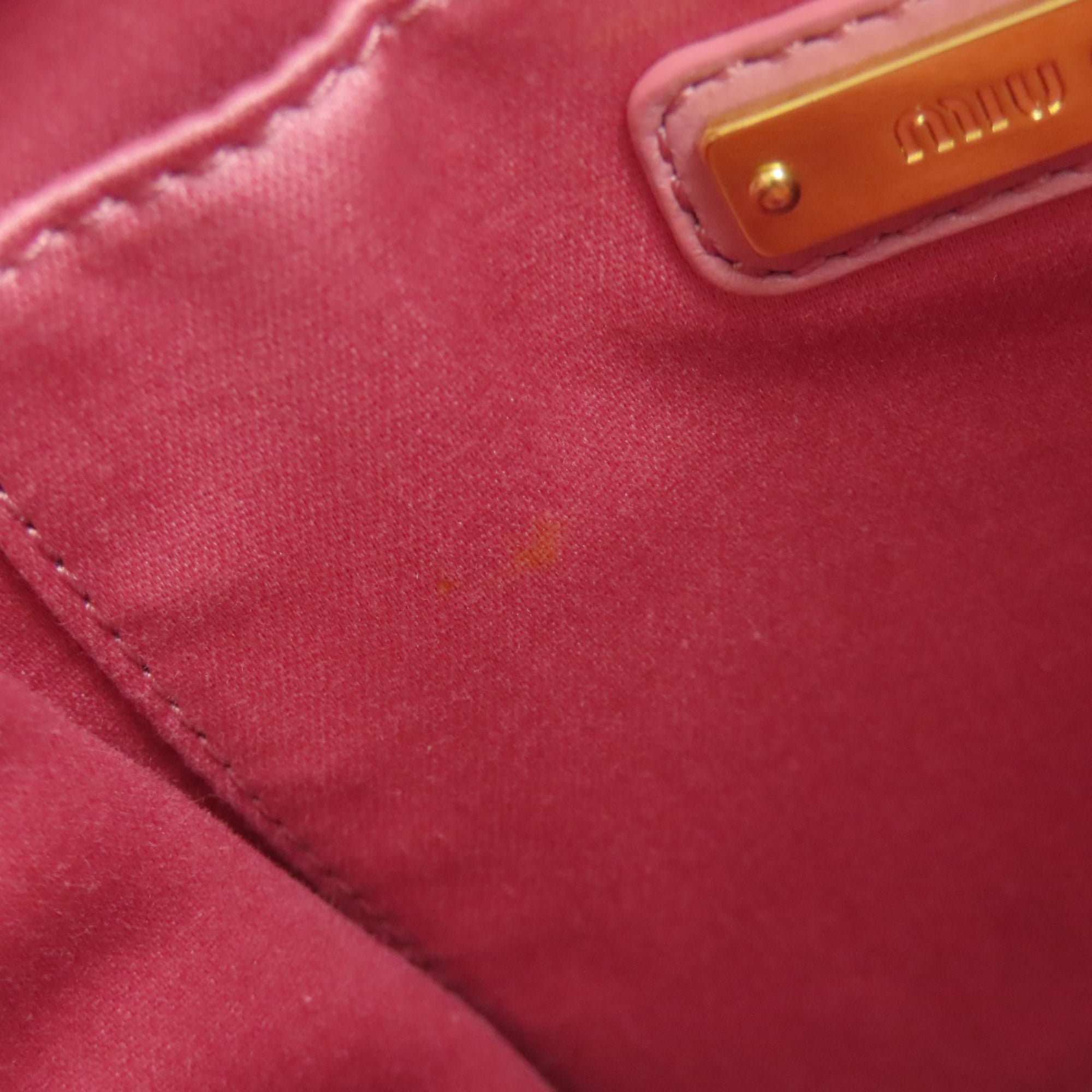 Miu Miu Pink Leather Baguette Bag Shoulder Bag (Pre-Owned)