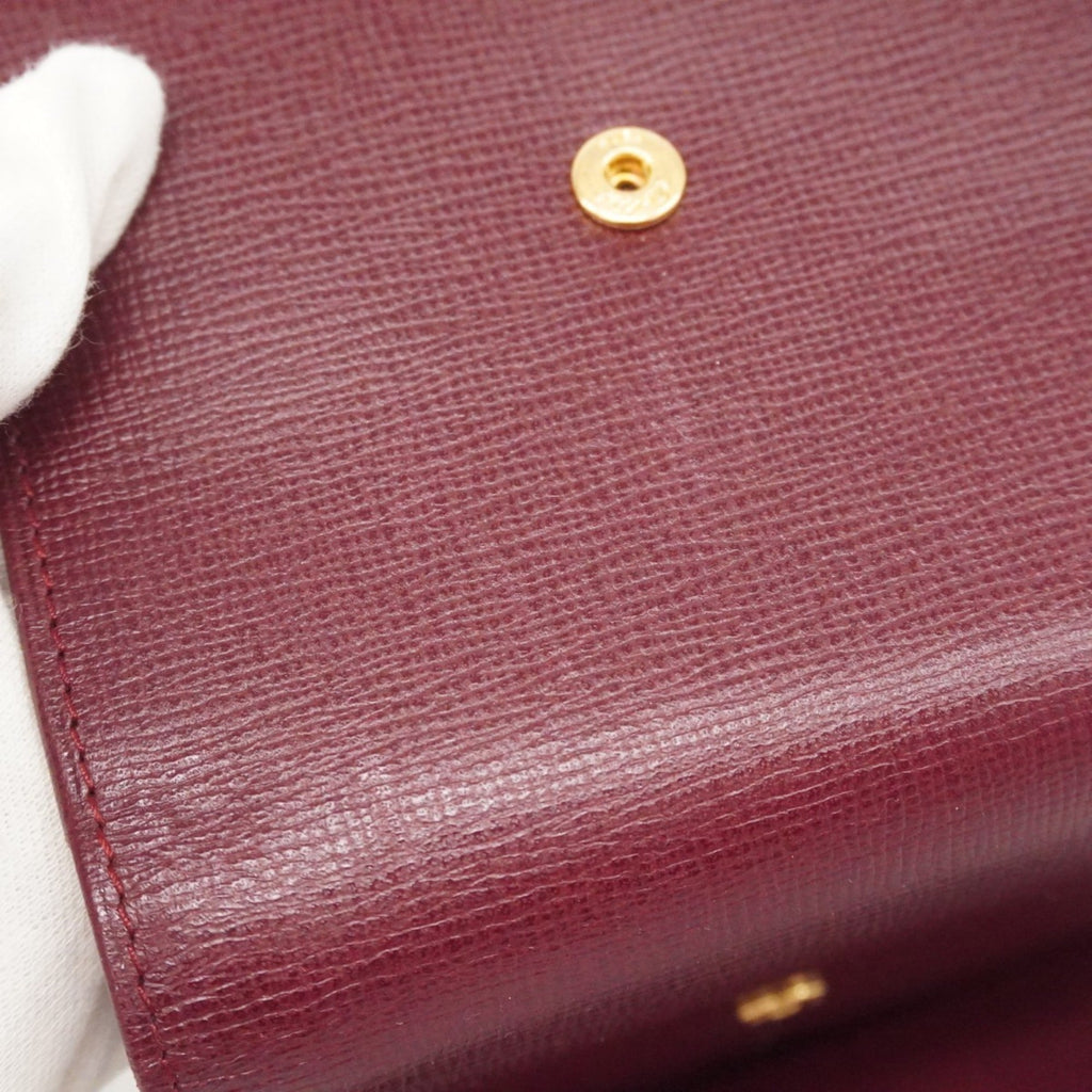 Cartier Bordeaux Leather Wallet (Tri-Fold) (Pre-Owned)