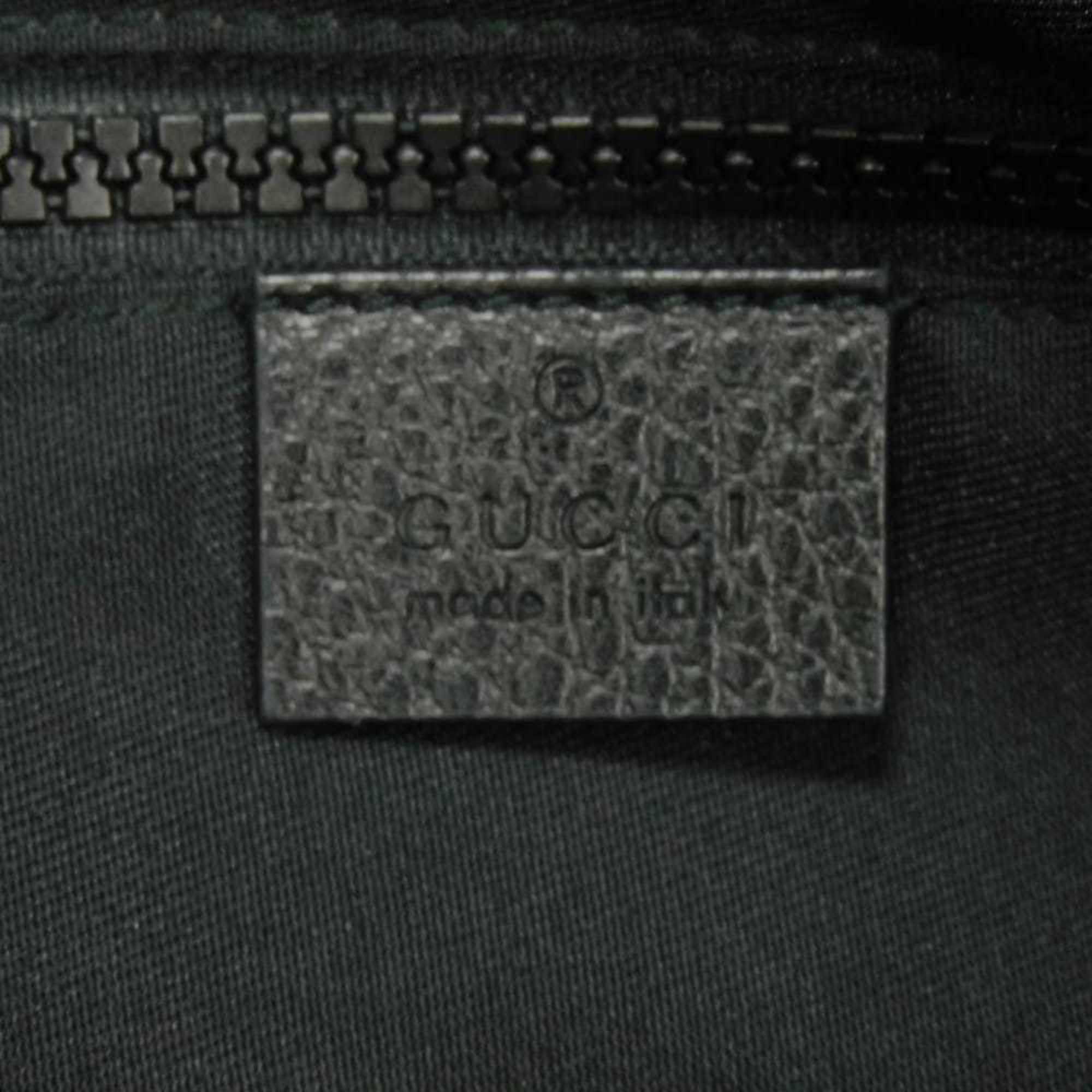 Gucci Black Nylon Gg Canvas Leather Messenger Bag Shoulder Bag (Pre-Owned)