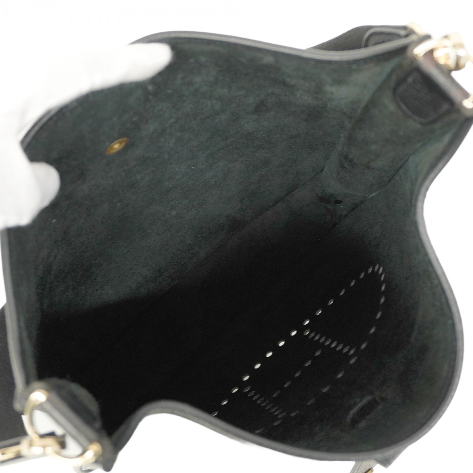 Hermes Black Taurillon Clemence Leather Shoulder Bag (Pre-Owned)