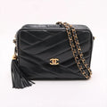 Chanel Navy Leather Shoulder Bag (Pre-Owned)