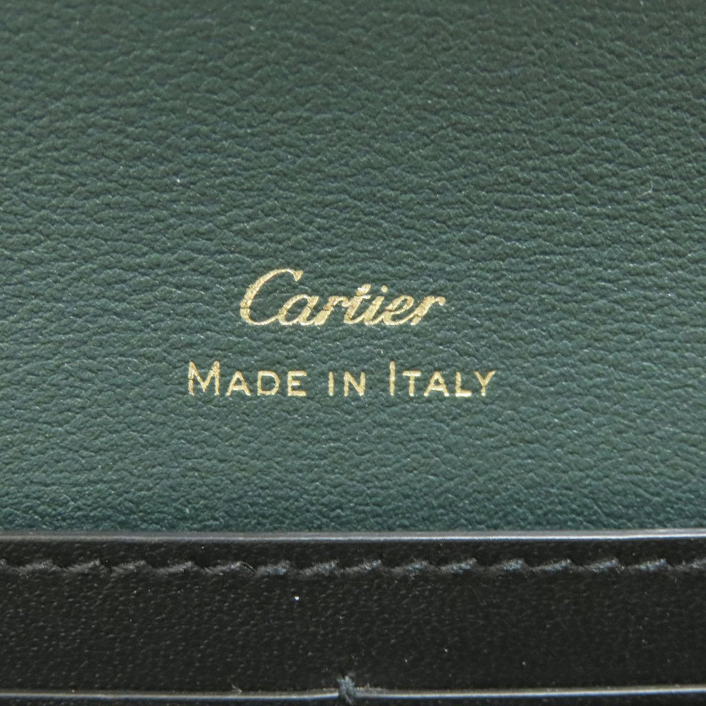 Cartier Green Leather Long Wallet (Bi-Fold) (Pre-Owned)