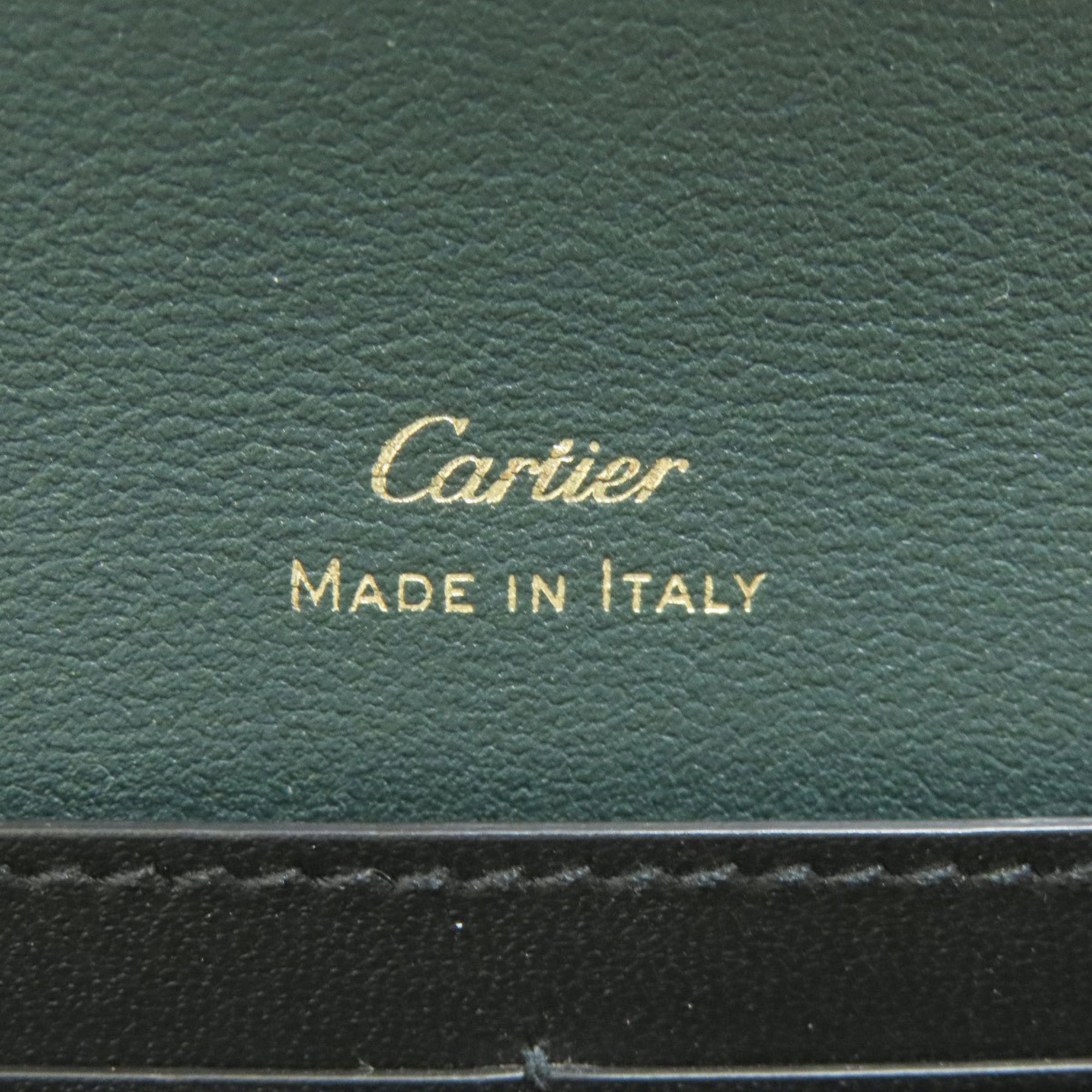 Cartier Green Leather Long Wallet (Bi-Fold) (Pre-Owned)