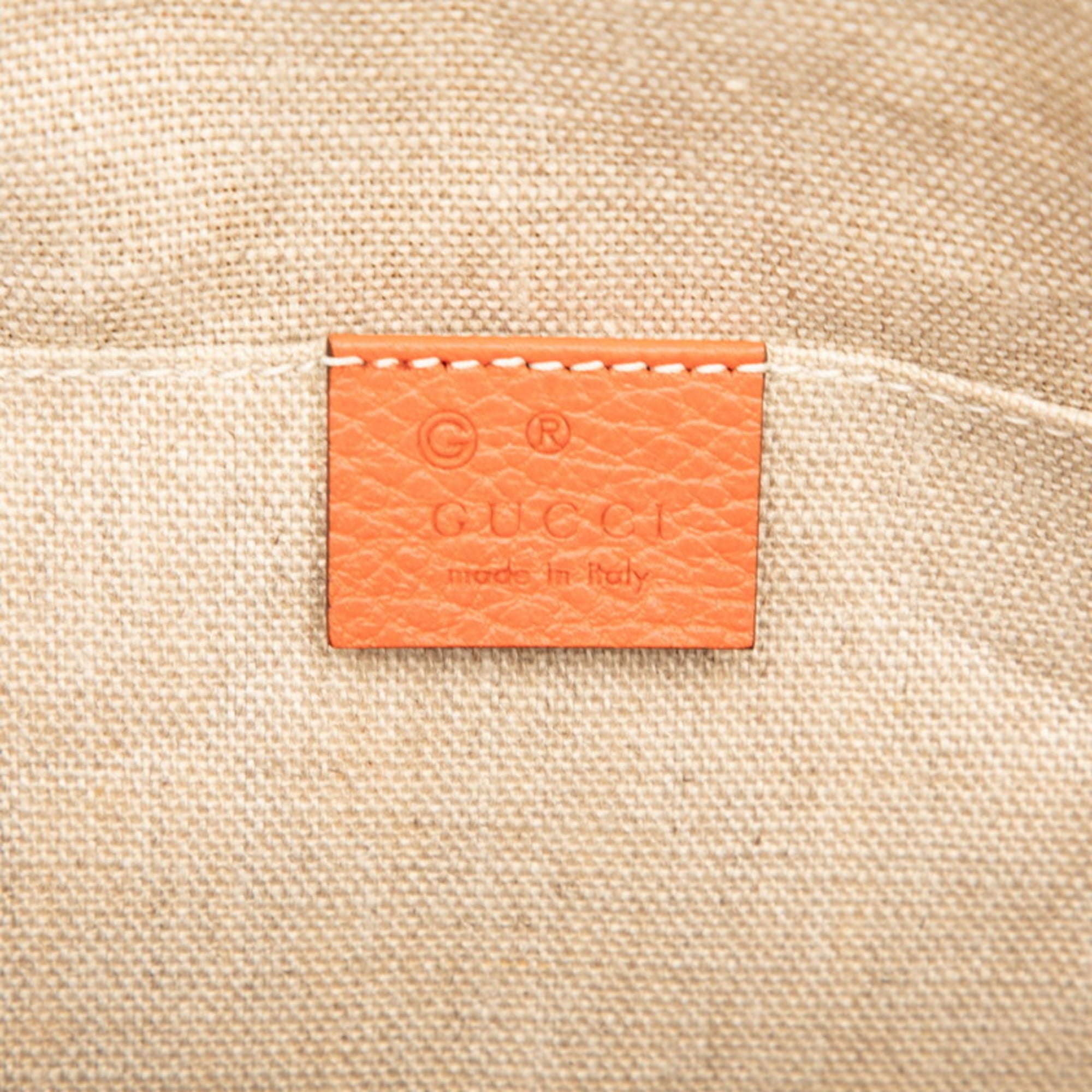 Gucci Orange Leather Handbag Shoulder Bag (Pre-Owned)