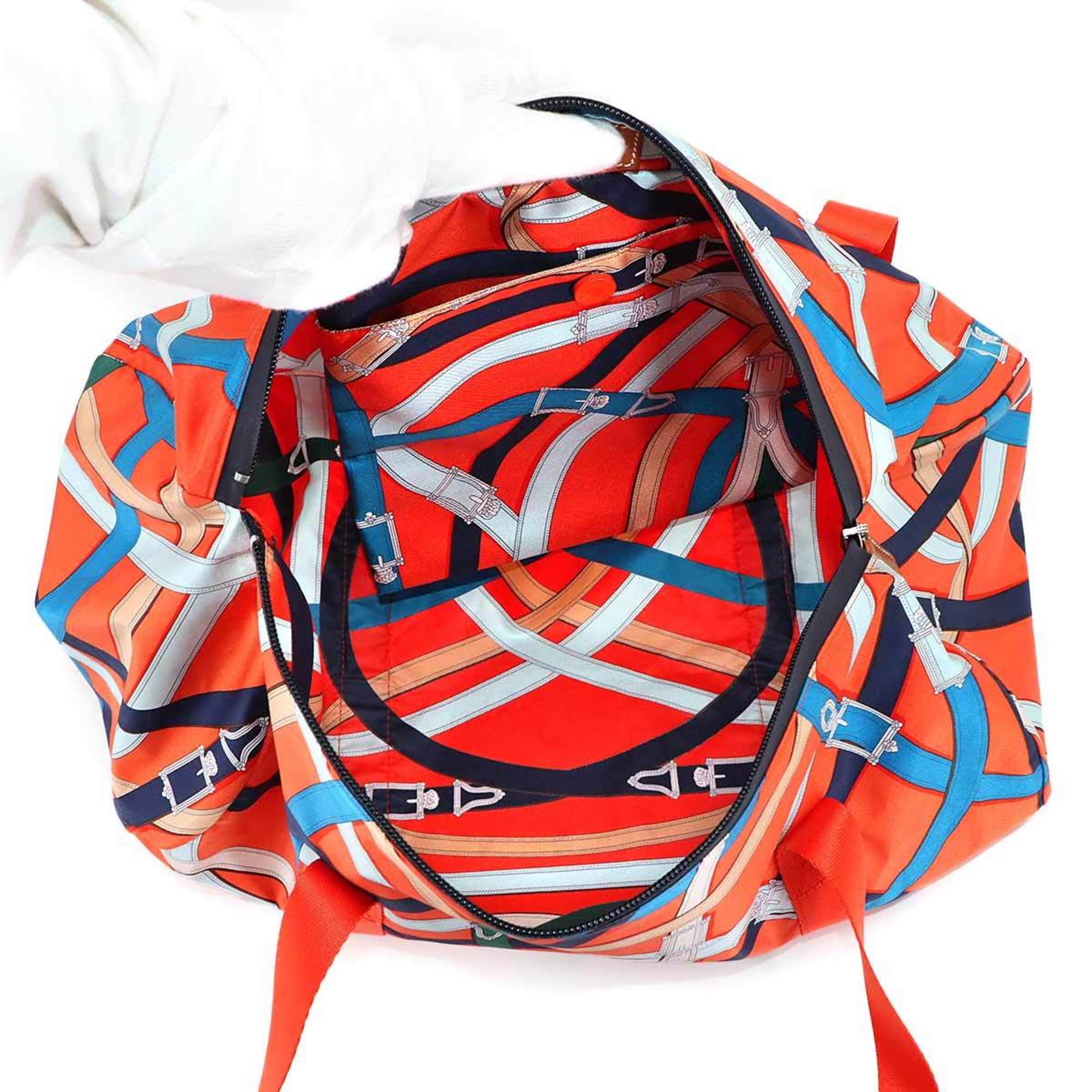 Hermes Multi-Color Orange Silk Leather Shoulder Bag (Pre-Owned)