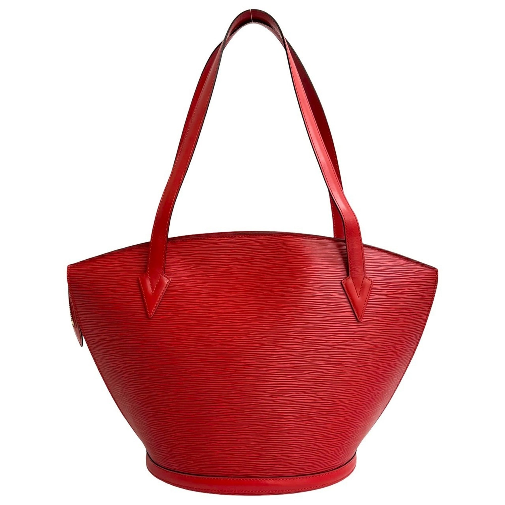 Louis Vuitton Red Color Leather Tote Bag (Pre-Owned)