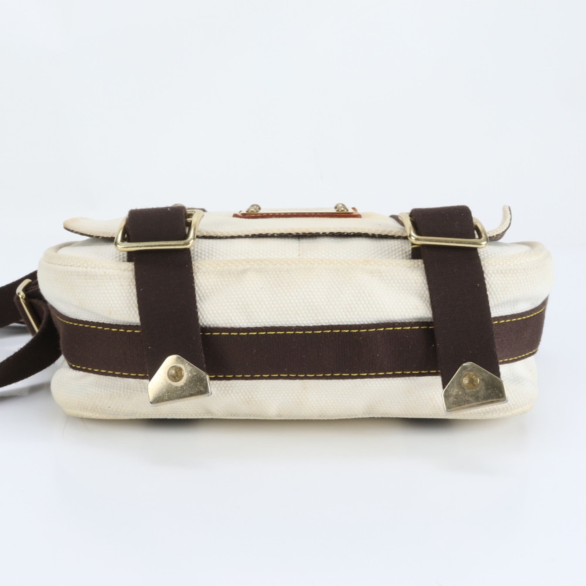 Louis Vuitton Ecru Leather Canvas Shoulder Bag (Pre-Owned)