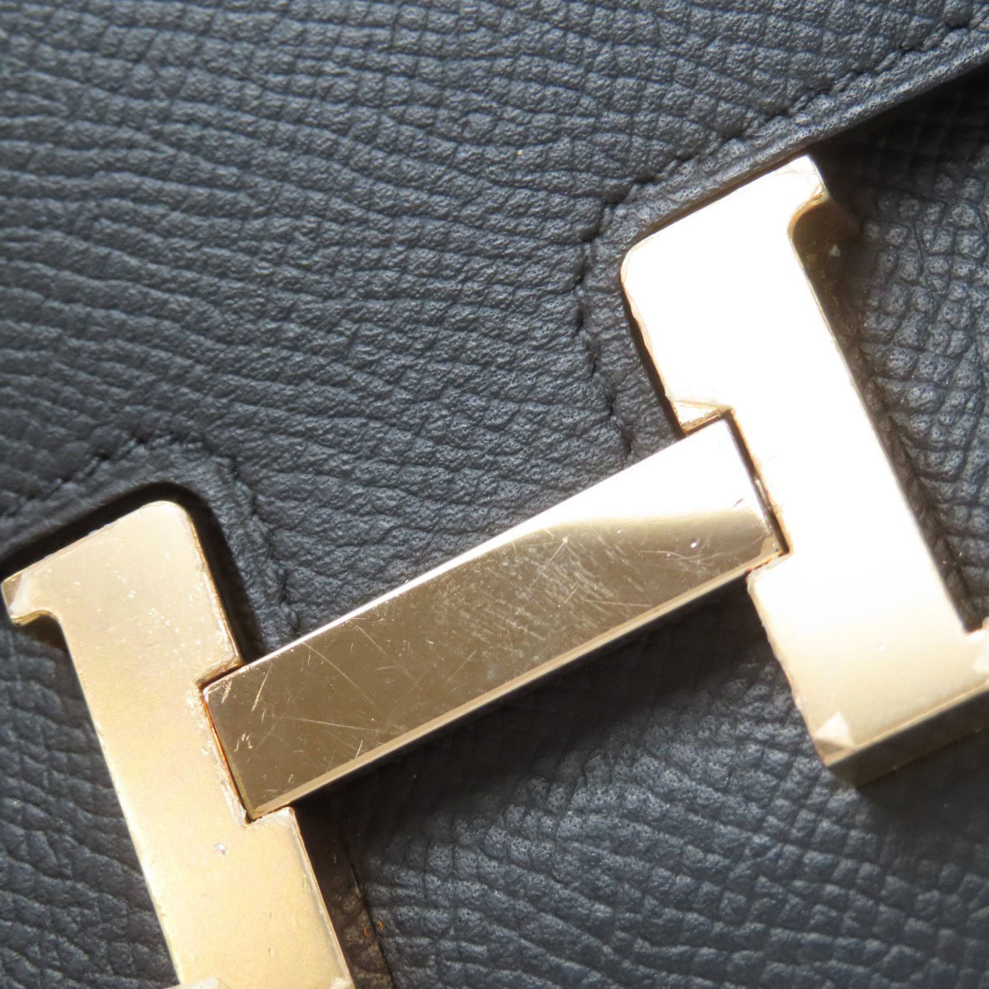 Hermes Black Epsom Leather Coin Purse/Coin Case (Pre-Owned)