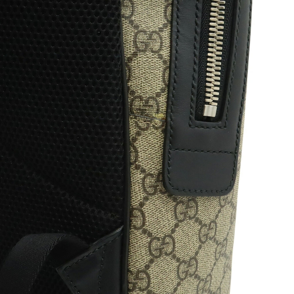 Gucci Sherry Line Beige Black Green Red Color Gg Supreme Leather Backpack (Pre-Owned)