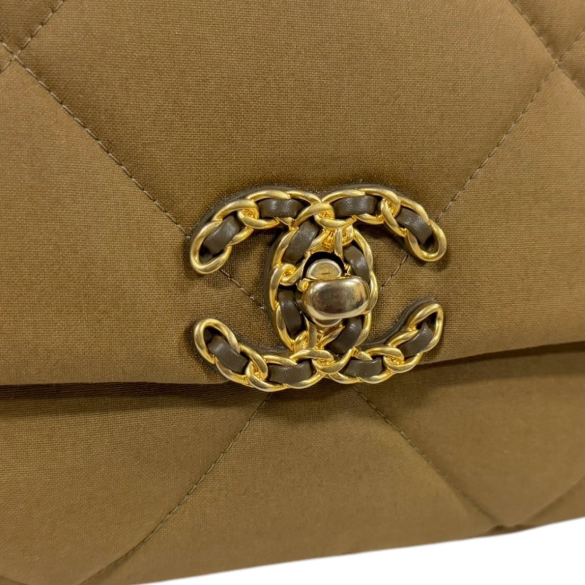 Chanel Brown Cotton Canvas Shoulder Bag (Pre-Owned)