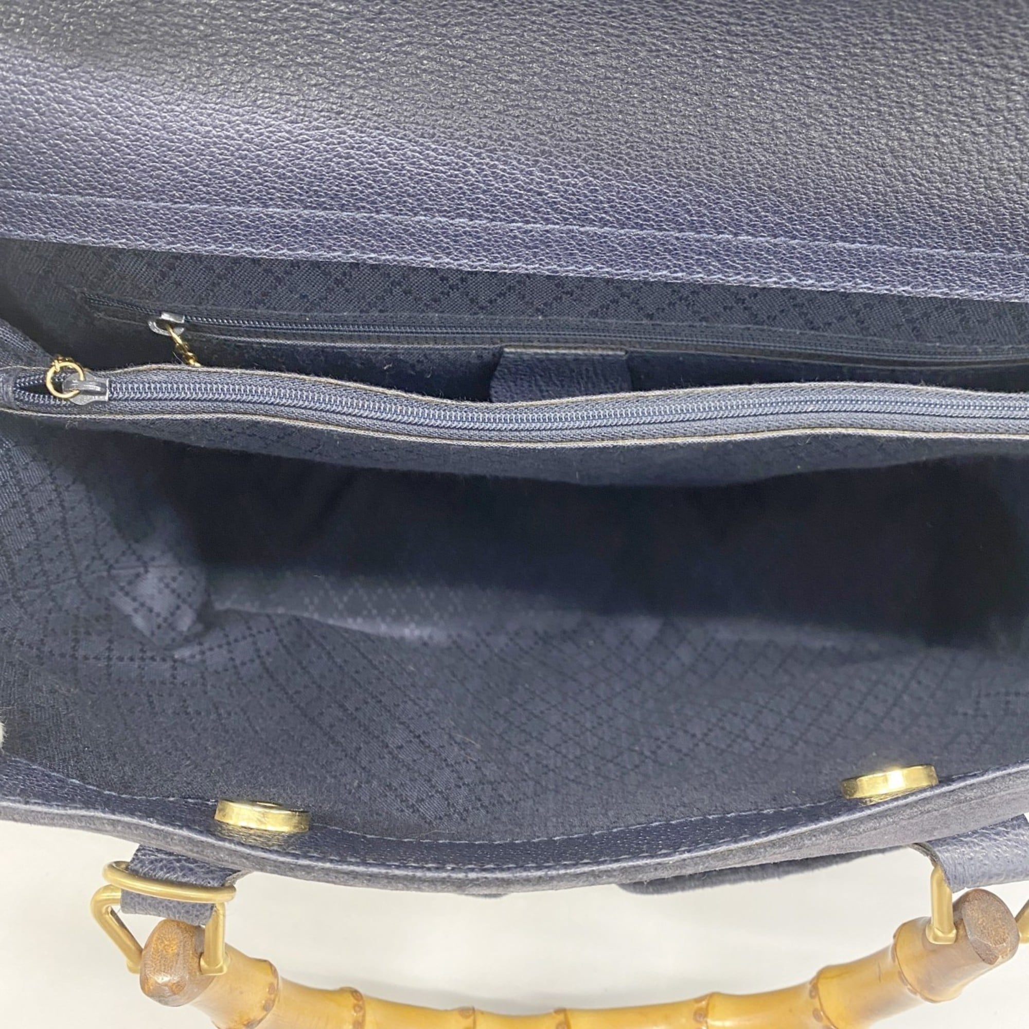 Gucci Navy Suede Handbag (Pre-Owned)