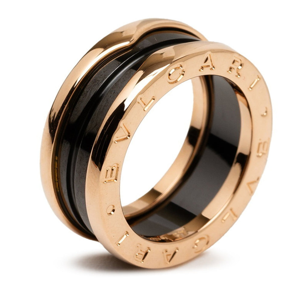 Bvlgari Pink Gold Black Pink Gold (18K) Ceramic Band Ring (Pre-Owned)