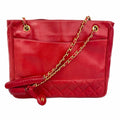 Chanel Red Color Leather Shoulder Bag (Pre-Owned)