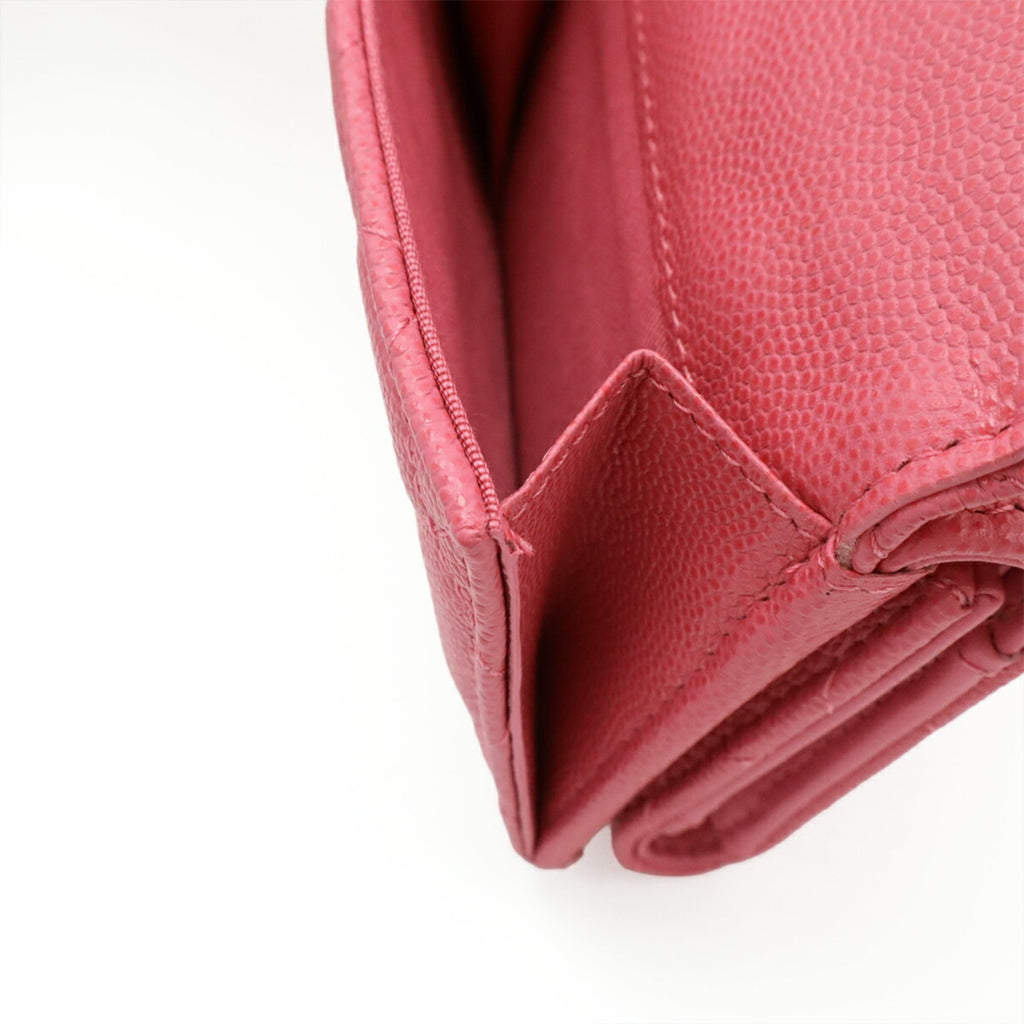 Chanel Pink Grained Calfskin Wallet (Tri-Fold) (Pre-Owned)