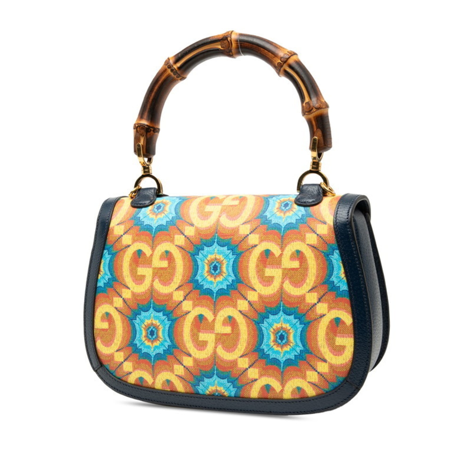 Gucci Multi-Color Navy Pvc Leather Handbag Shoulder Bag (Pre-Owned)