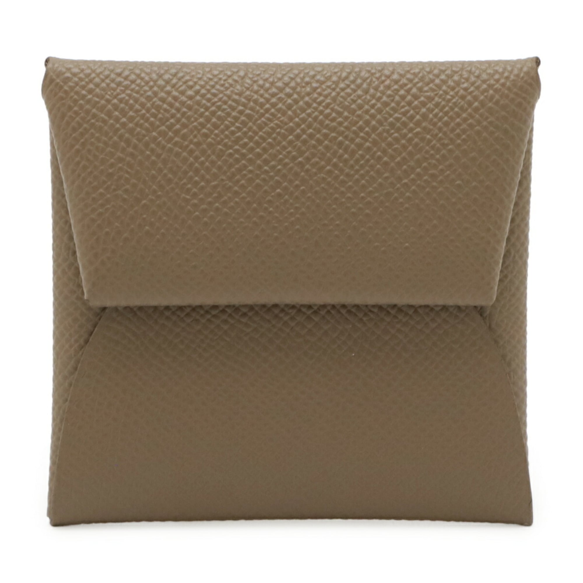 Hermes Bastia Etoupe Gray Epsom Leather Coin Purse/Coin Case (Pre-Owned)