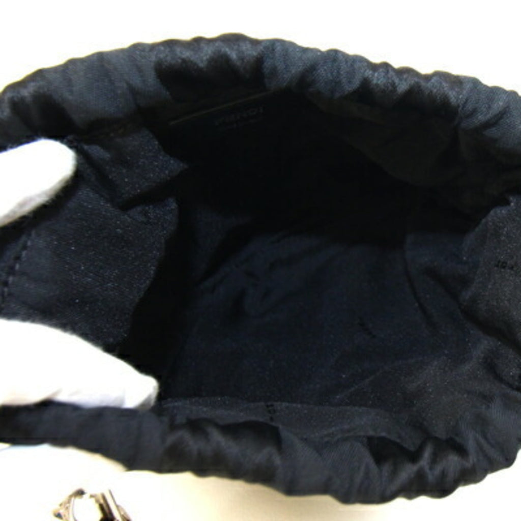 Fendi Black Yellow Nylon Canvas Leather Shoulder Bag (Pre-Owned)