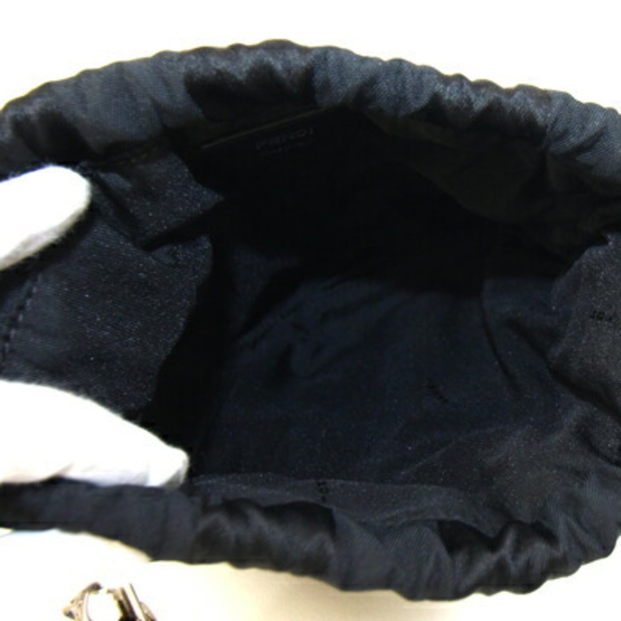 Fendi Black Yellow Nylon Canvas Leather Shoulder Bag (Pre-Owned)