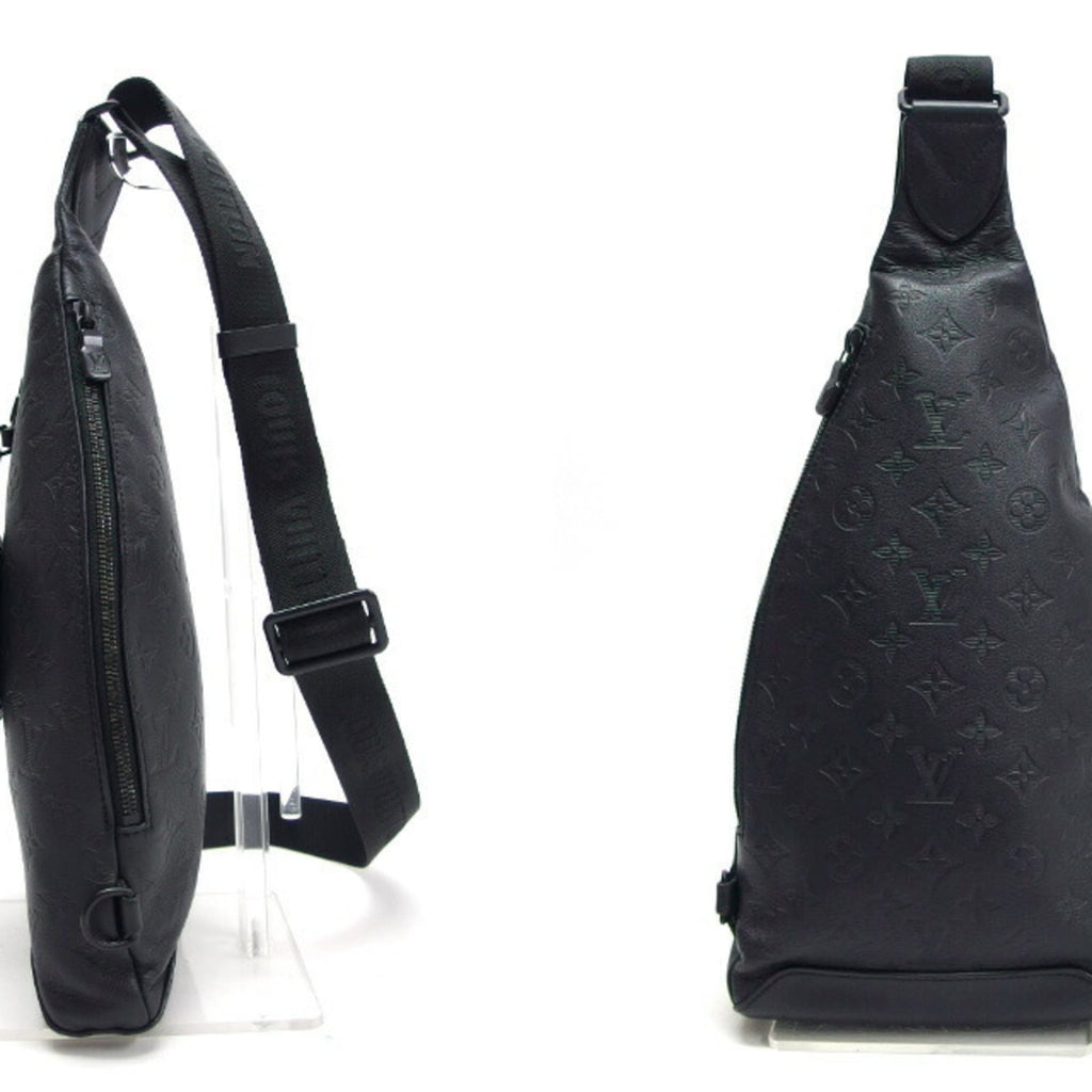 Louis Vuitton Black Noir Monogram Shadow Leather Shoulder Bag Sling Bag (Pre-Owned)